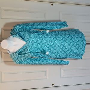 Cabana Life Hooded Cover Up Dress Aqua Tropical - NWT